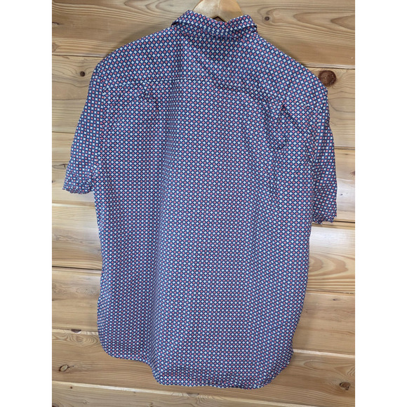 Psycho Bunny Geometric Print Button Down Short Sleeve Shirt Men XXL - Picture 3 of 9